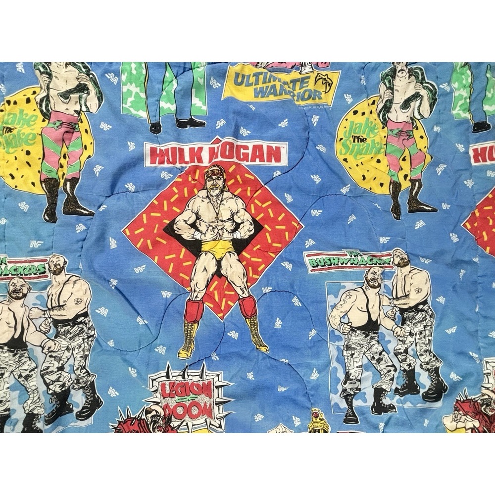 Vtg 1991 WWF Wrestling Legends Duvet Cover Hulk Hogan Jake‎ The Snake Macho King - Picture 11 of 13